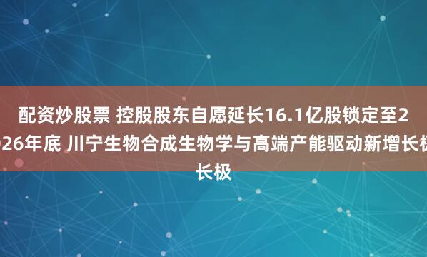 配资炒股票 控股股东自愿延长16.1亿股锁定至2026年底 川宁生物合成生物学与高端产能驱动新增长极