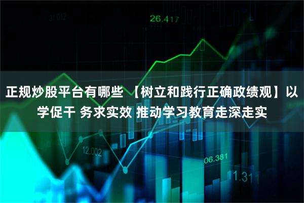 正规炒股平台有哪些 【树立和践行正确政绩观】以学促干 务求实效 推动学习教育走深走实